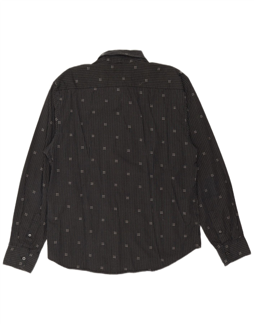 TOM TAILOR Herrenhemd XL Schwarz Nadelstreifen Baumwolle
