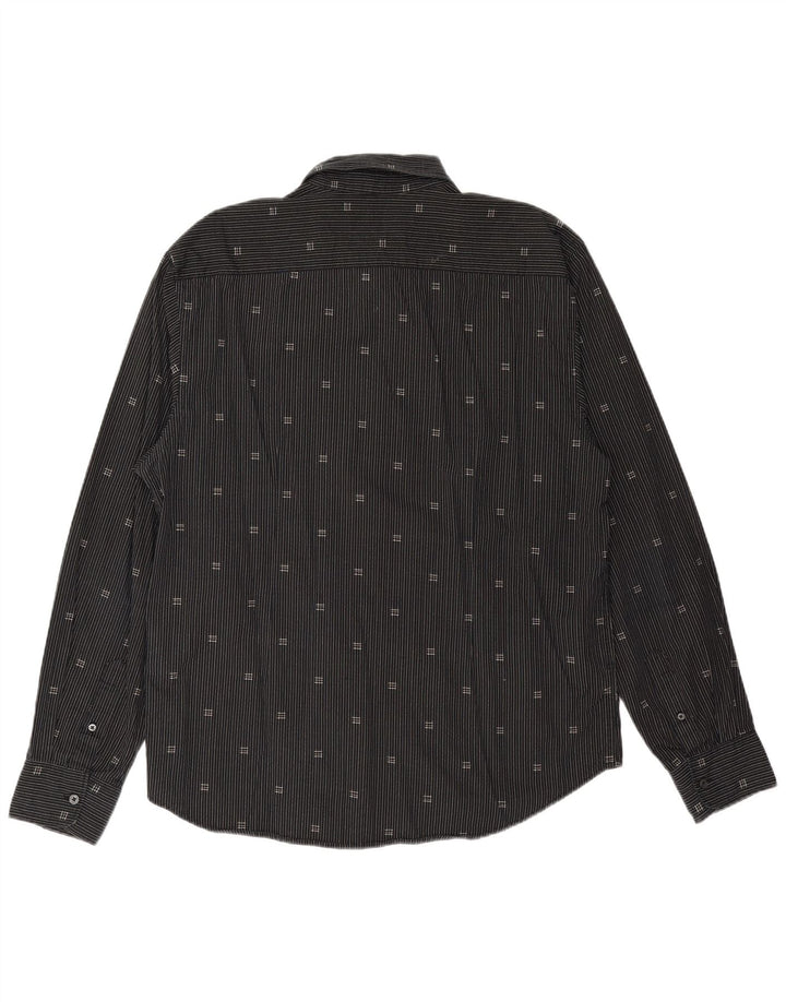 TOM TAILOR Herrenhemd XL Schwarz Nadelstreifen Baumwolle