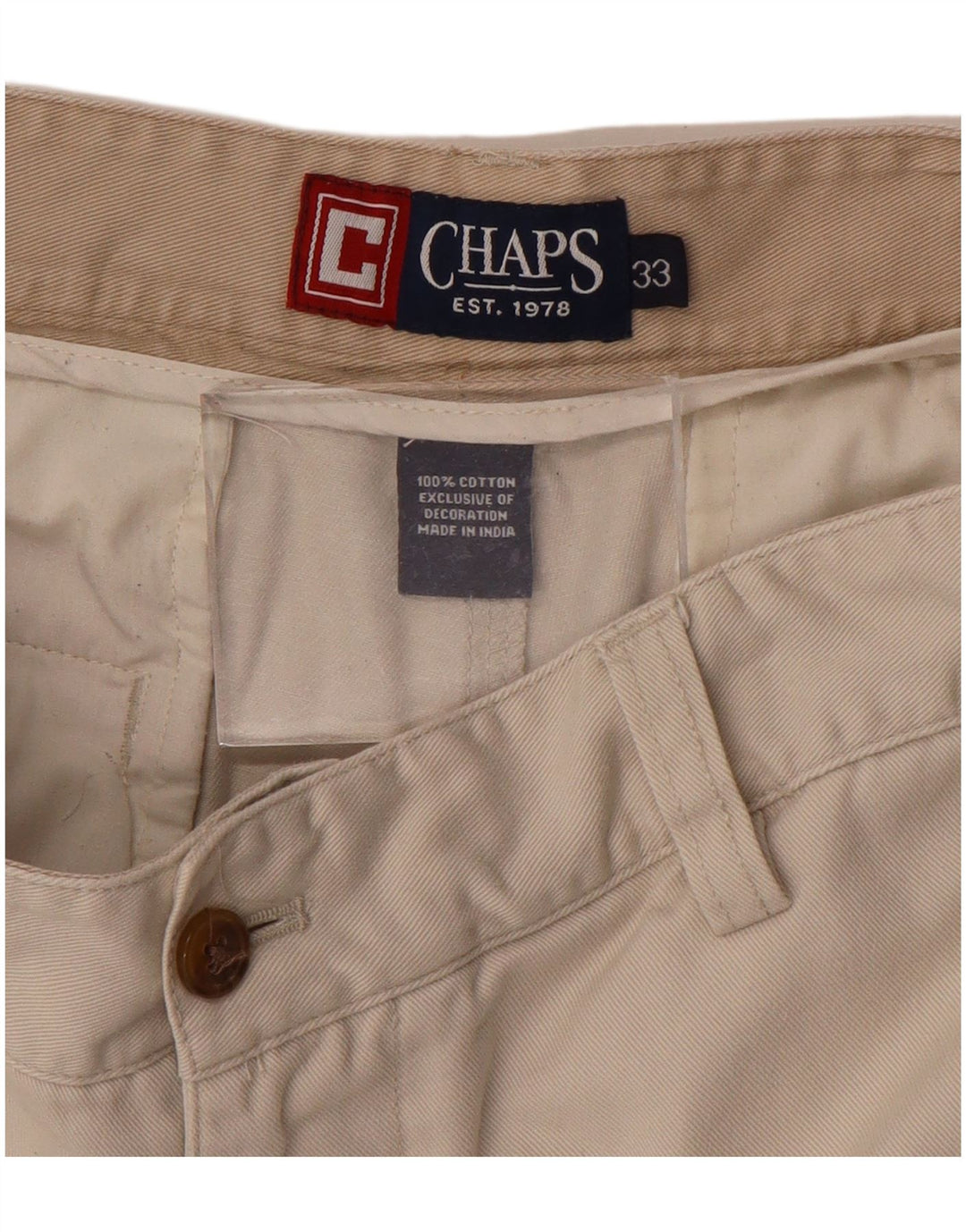 CHAPS Herren-Chinoshorts W33, mittelbeige Baumwolle