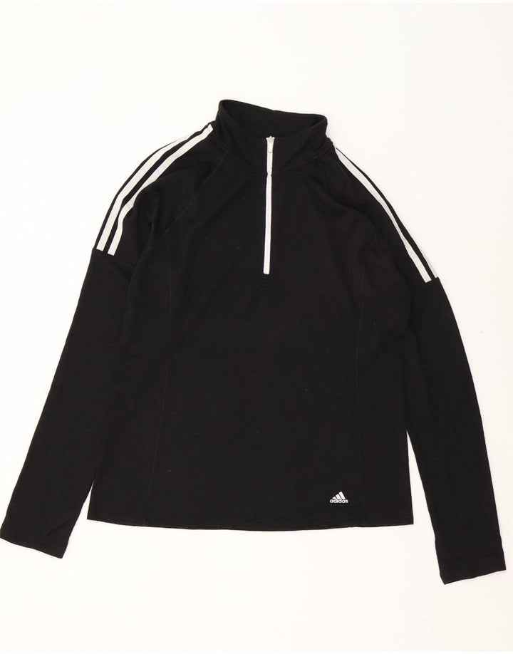 Adidas Herren-Pullover-Trainingsanzug-Oberteil mit Reißverschluss, Mittelschwarzes Polyester