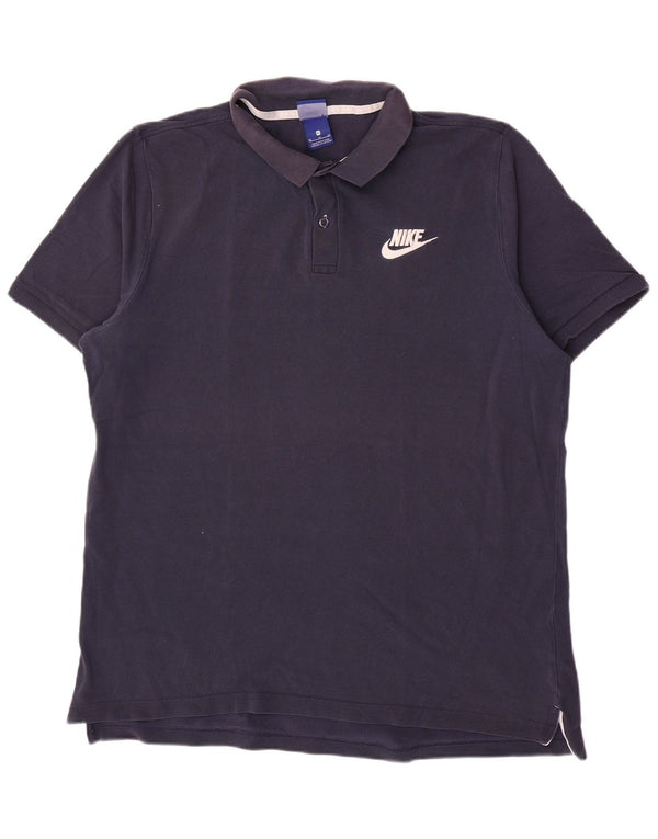 Nike Herren Poloshirt XL Marineblau Baumwolle