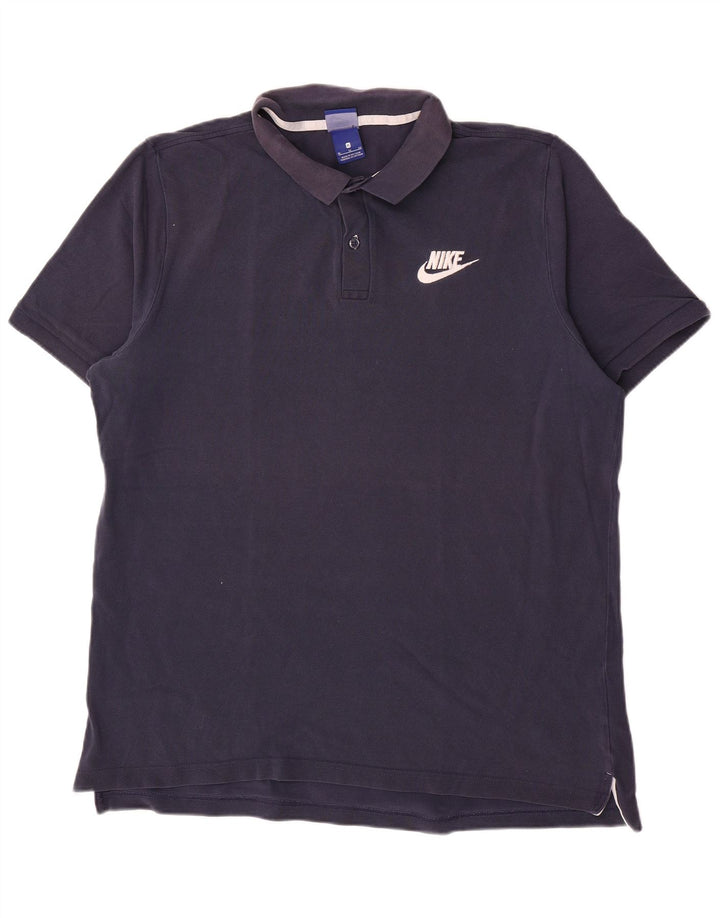 Nike Herren Poloshirt XL Marineblau Baumwolle
