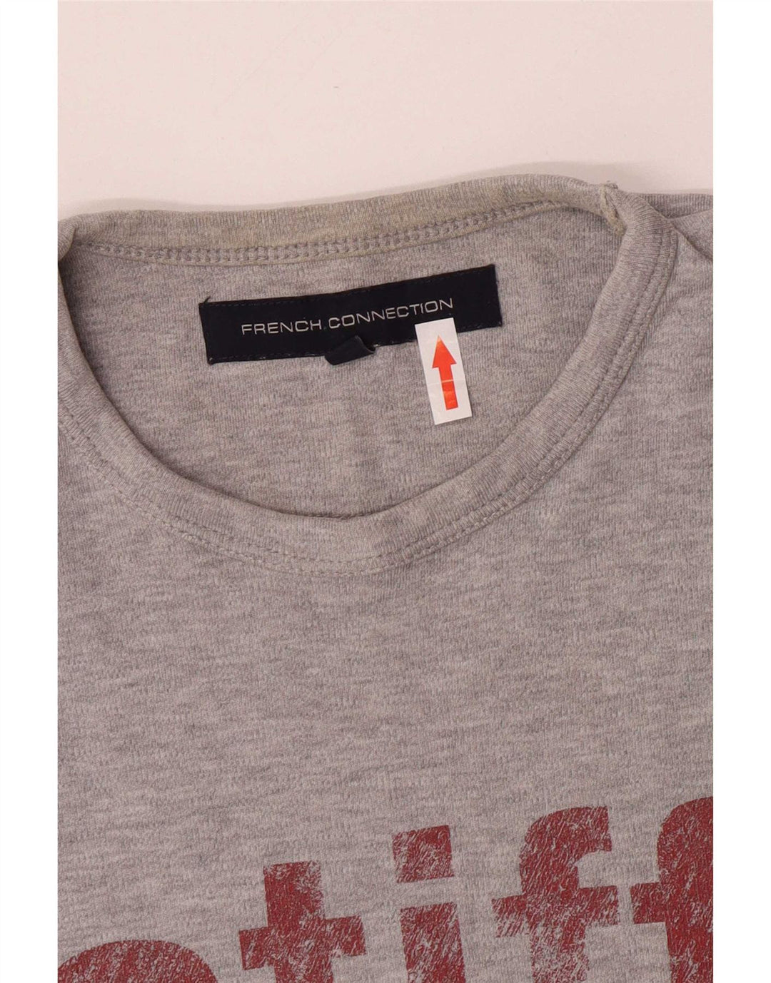 French Connection Herren-T-Shirt mit Grafik, mittelgraue Baumwolle