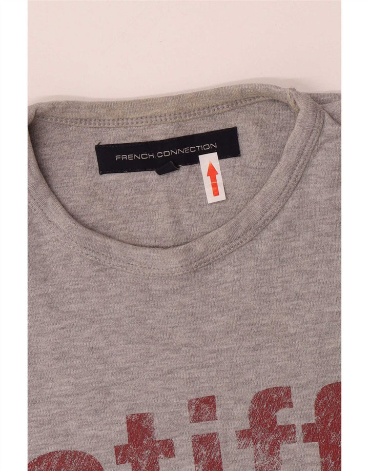 French Connection Herren-T-Shirt mit Grafik, mittelgraue Baumwolle