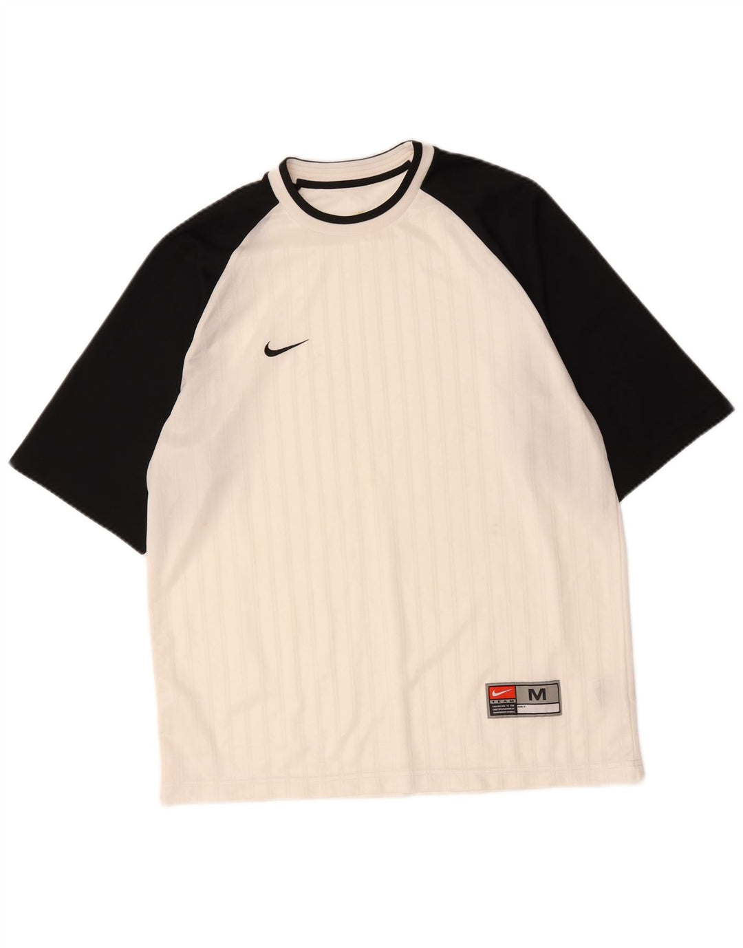 Nike Herren-T-Shirt-Oberteil, mittelweißes Farbblock-Polyester