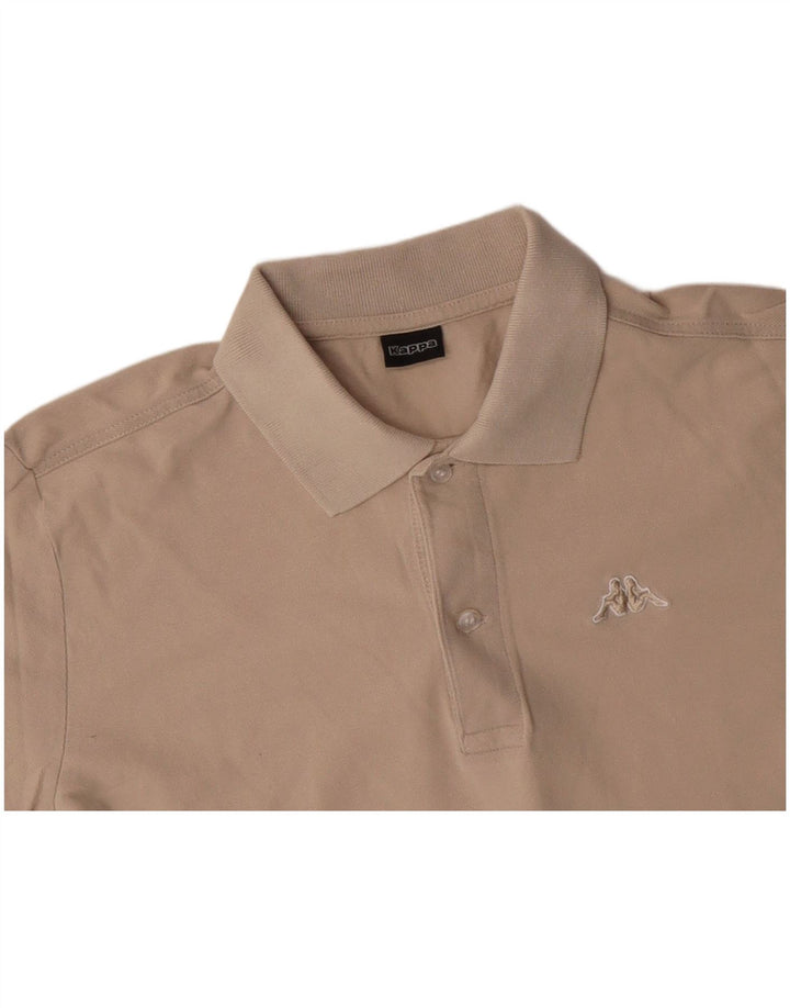 KAPPA Herren-Langarm-Poloshirt, Größe S, Beige, Baumwolle