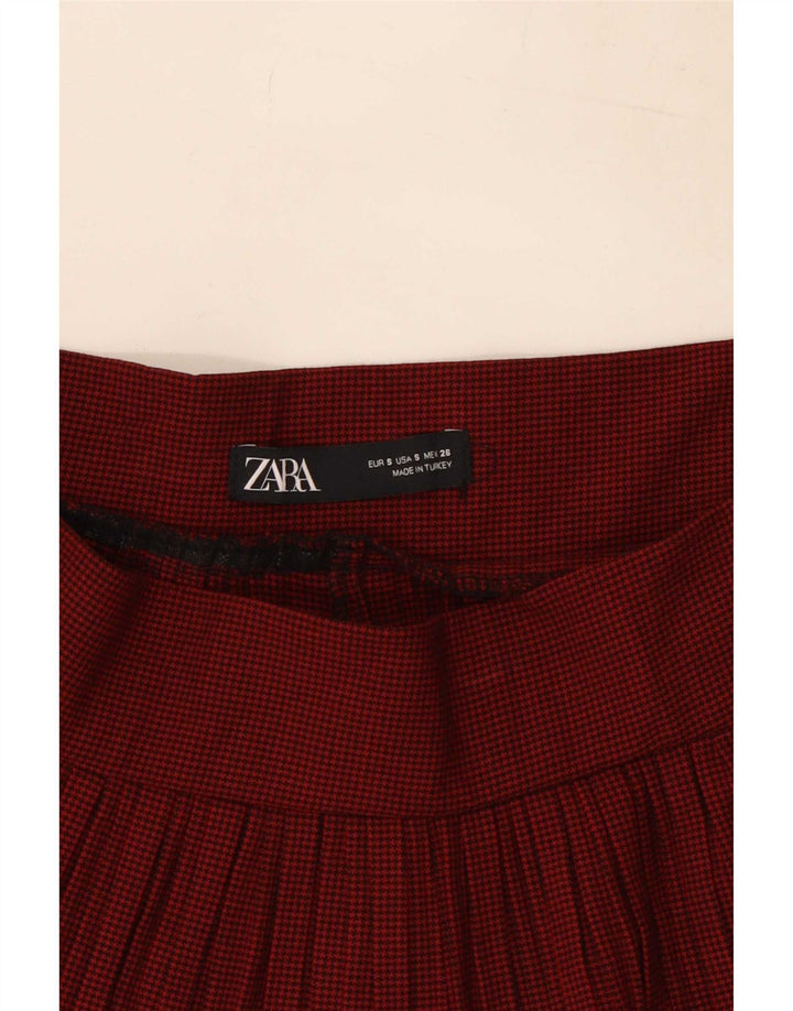 Zara Damen Cullotes Shorts Small W26 Roter Hahnentritt