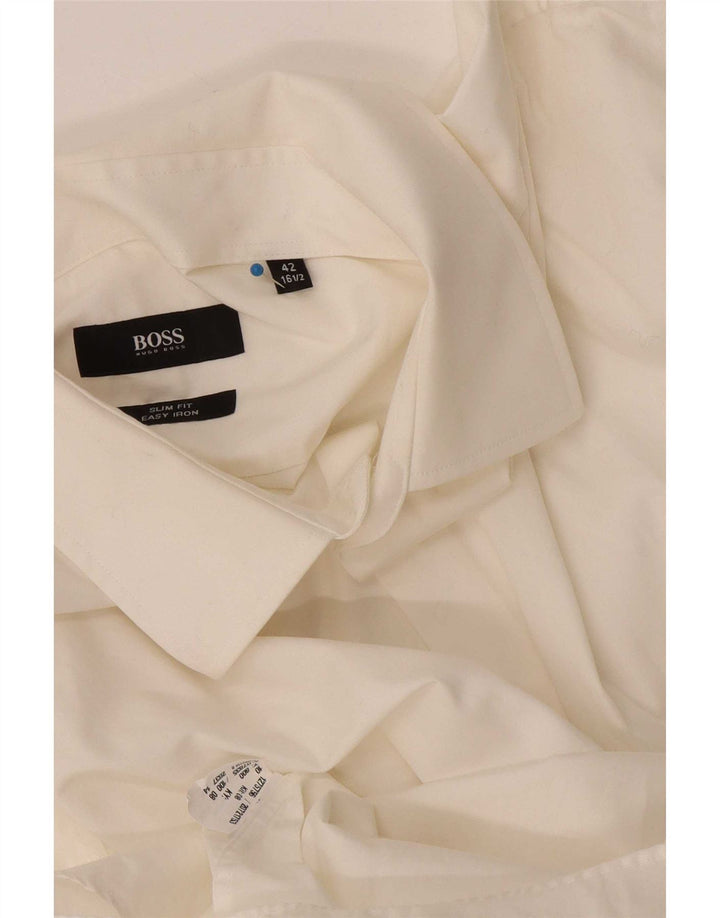 Hugo Boss Herren Slim Fit Hemd Größe 42 16 1/2 Large Weiß