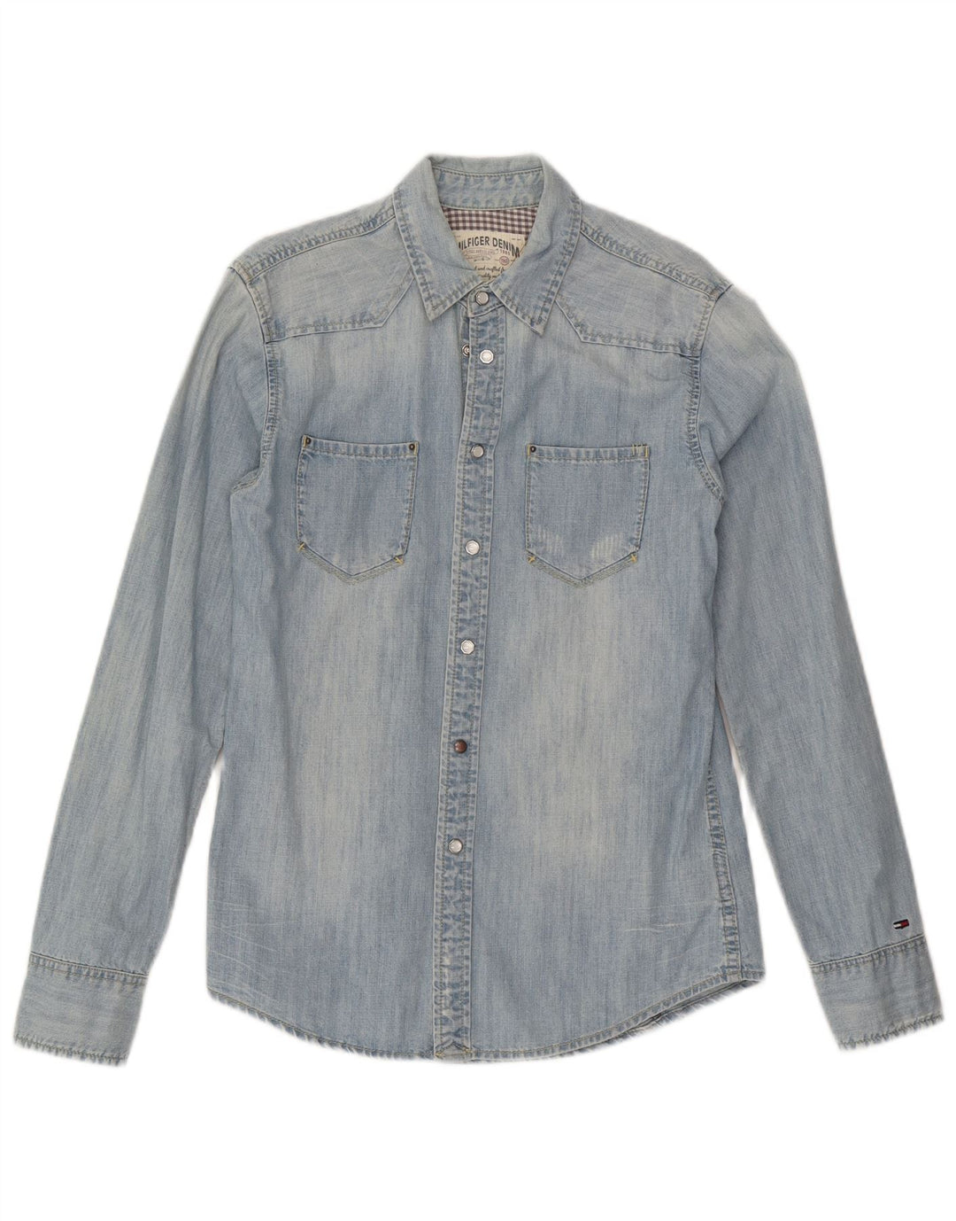 Tommy Hilfiger Herren-Jeanshemd, klein, blaue Baumwolle
