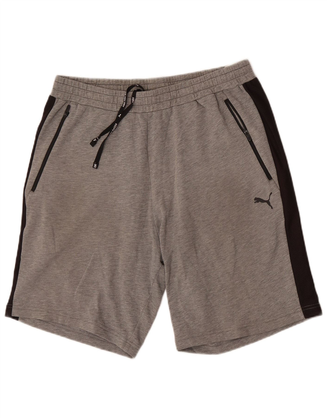 Puma Herren-Sportshorts, groß, graue Colourblock-Baumwolle
