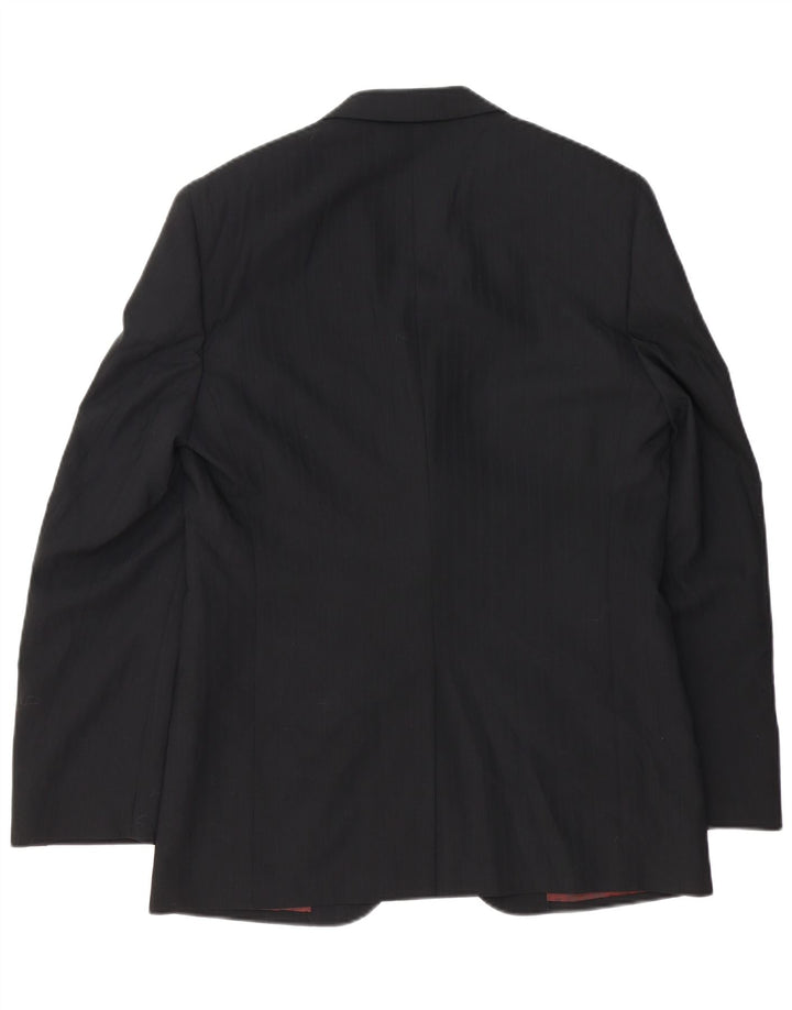 Carlo Pignatelli Herren-Blazer mit 2 Knöpfen, IT 50, große schwarze Schurwolle