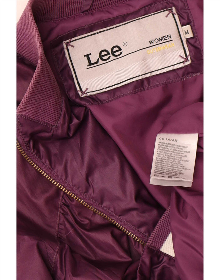 Lee Damen Bomberjacke mit Grafik, UK 14, mittleres Burgunderrot, Polyester