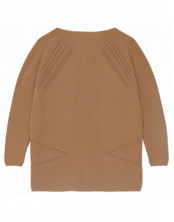 Marks & Spencer Damen Strickjacke Pullover UK 16 Large Beige Viskose