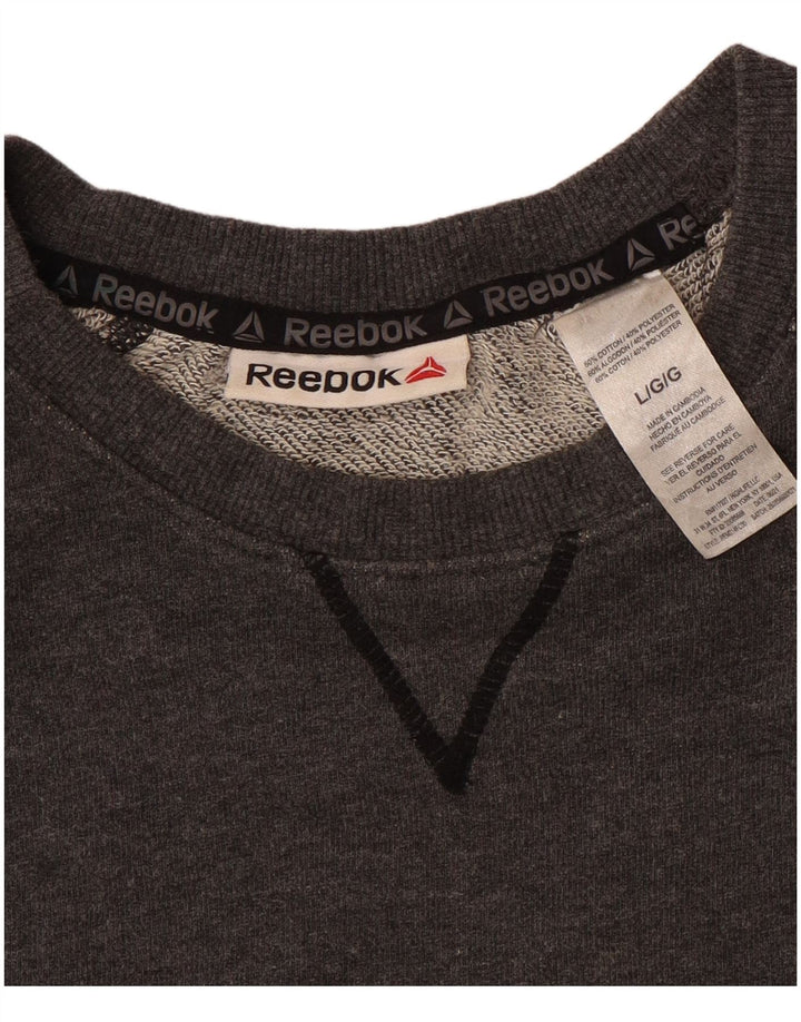 Reebok Herren Grafik-Sweatshirt-Pullover, große graue Baumwolle