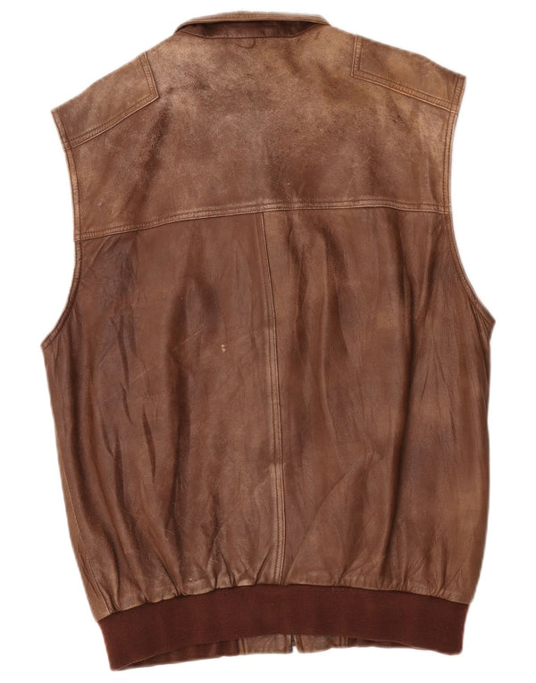 Exquisit Herren-Leder-Utility-Gilet IT 52 XL Braun