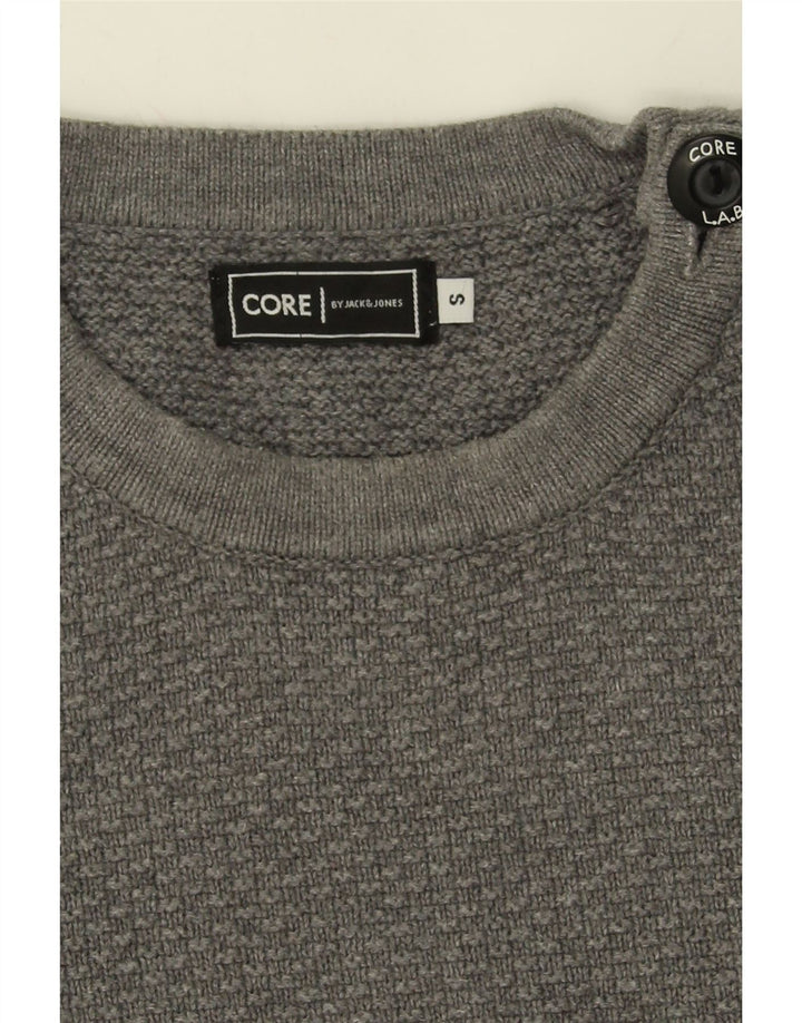 JACK & JONES Mens Crew Neck Jumper Sweater Small Grey Cotton Vintage Jack & Jones and Second-Hand Jack & Jones from Messina Hembry 