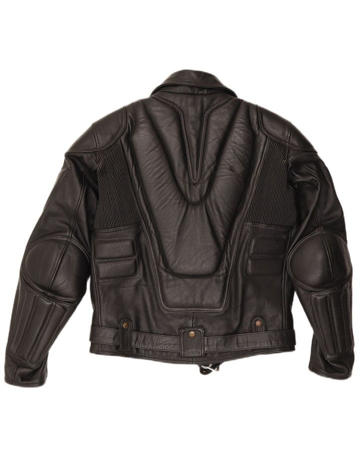 Vintage Herren Leder Bikerjacke UK 38 Mittelschwarzes Leder