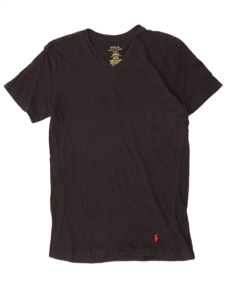 Ralph Lauren Slim Fit T-Shirt-Oberteil für Herren aus mittelschwarzer Baumwolle