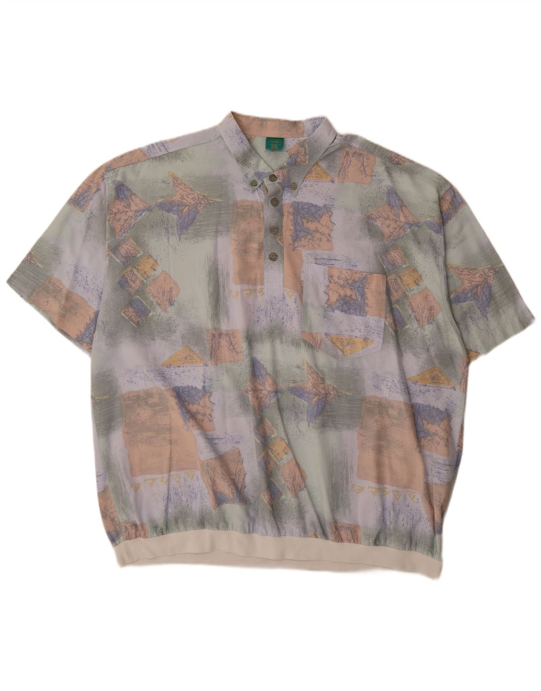 Canda Herren-Pulloverhemd mit abstraktem Muster, kurzärmelig, 3XL, mehrfarbig