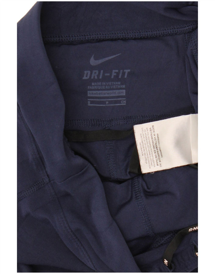 NIKE Womens Dri Fit Capri Leggings UK 10 Small Marineblau Polyester