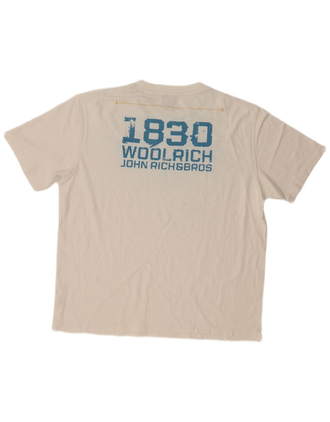 Woolrich Herren Grafik-T-Shirt-Oberteil XL aus weißer Baumwolle