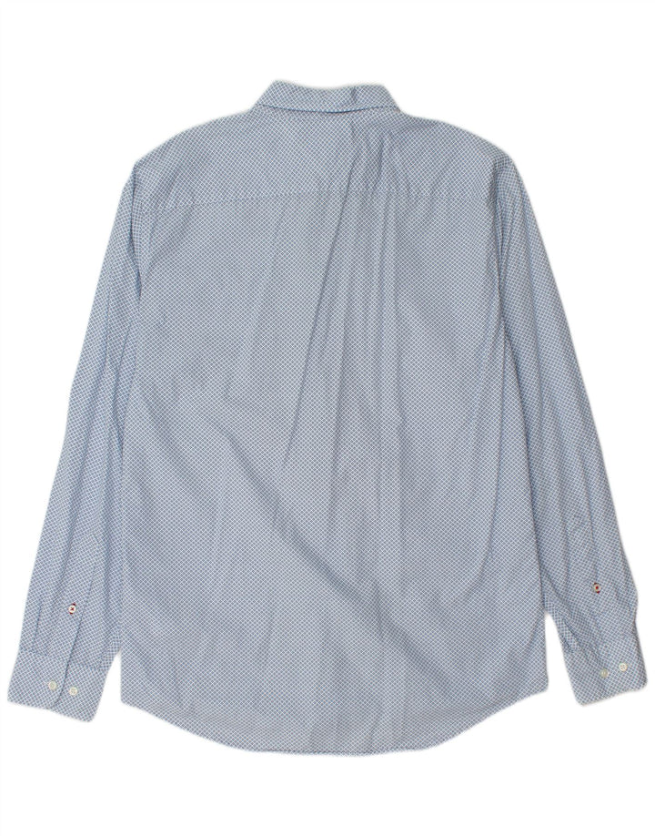 TOMMY HILFIGER Herren-Hemd mit normaler Passform, mittelblau gepunktete Baumwolle