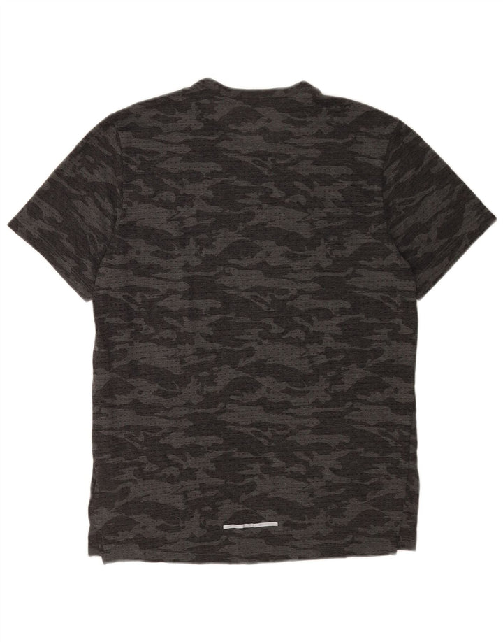 Nike Herren Dri Fit T-Shirt-Oberteil aus mittelgrauem Camouflage-Polyester