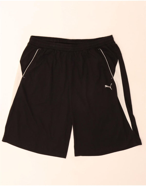 Puma Herren-Sportshorts, groß, schwarzes Farbblock-Polyester