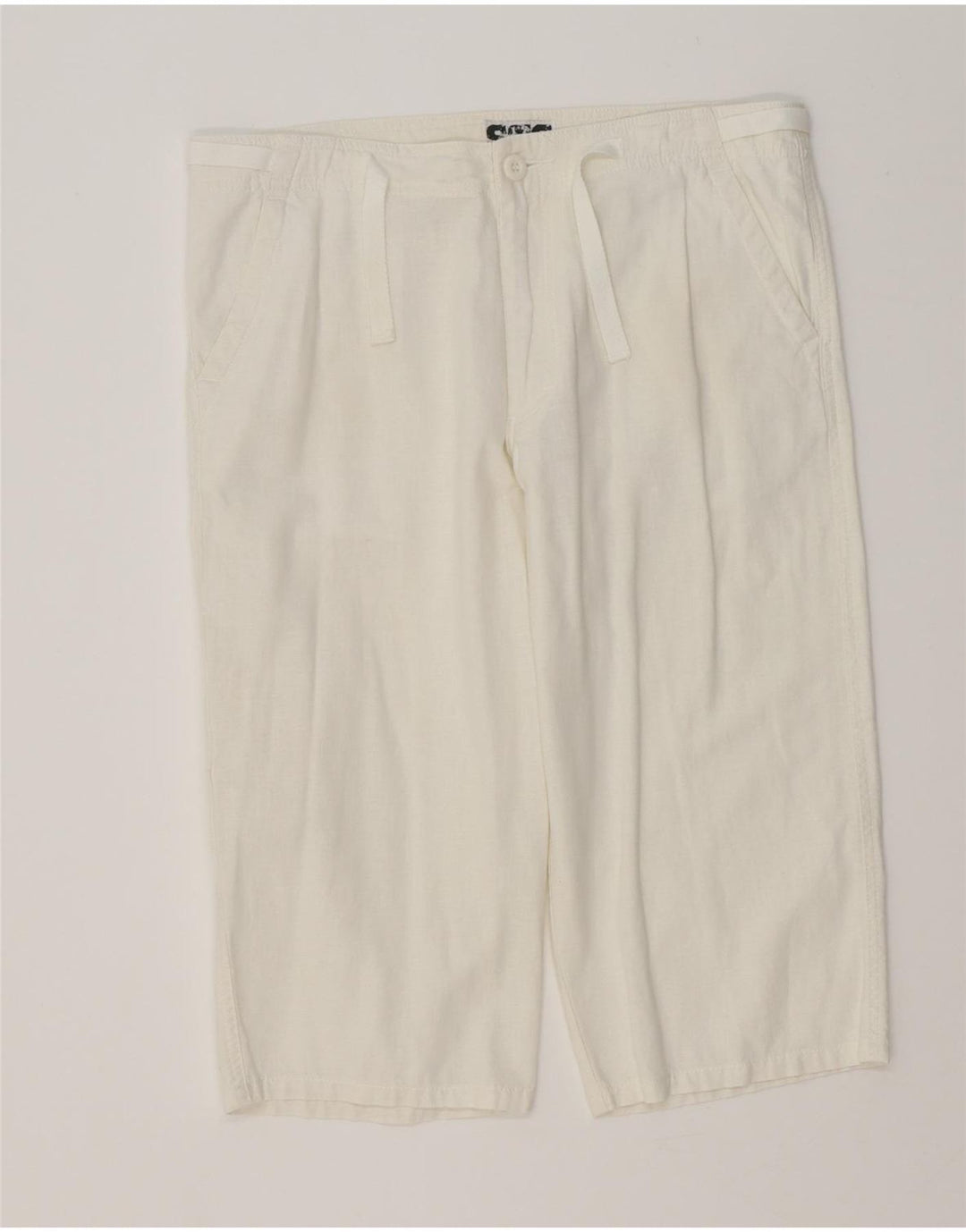 STS Damen Bermudashorts IT 46 Large W32 Weißes Leinen