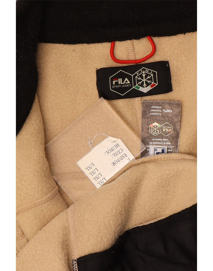 Fila Herren Fleecejacke UK 40 Large Beige Colourblock Polyester