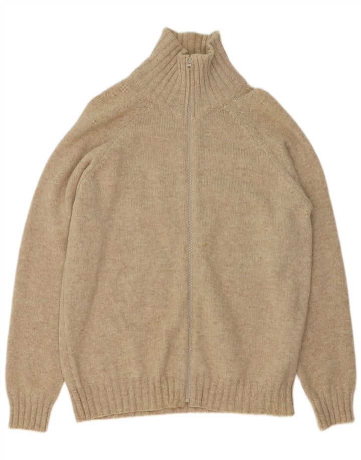 Zara Herren-Cardigan-Pullover, große beige Wolle