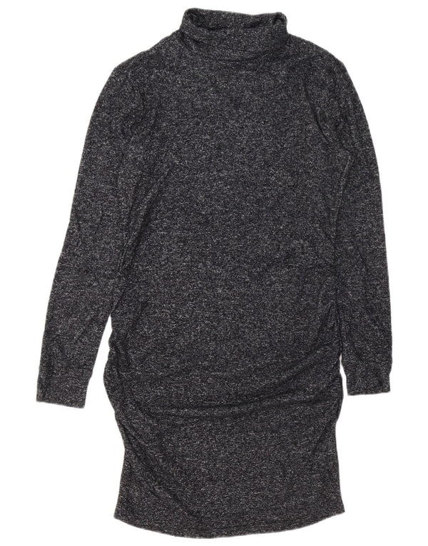 Athleta Rollkragen-Pulloverkleid für Damen, UK 14, mittleres marineblau meliertes Viskose