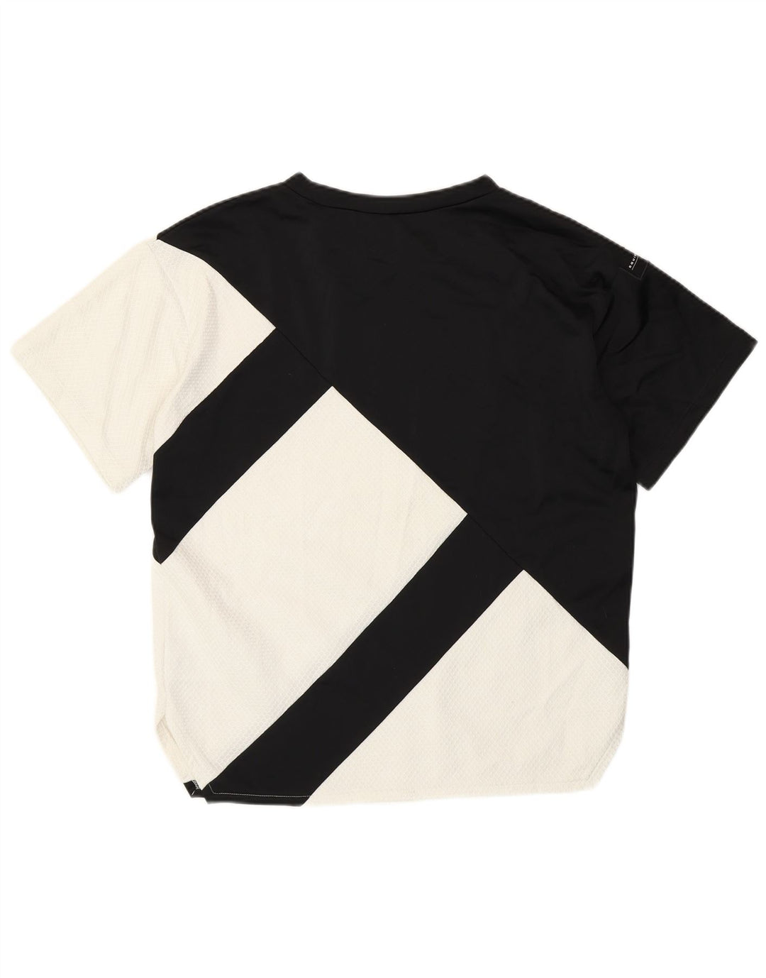 ADIDAS Damen T-Shirt Top UK 12 Mittelschwarzes Colourblock-Polyester