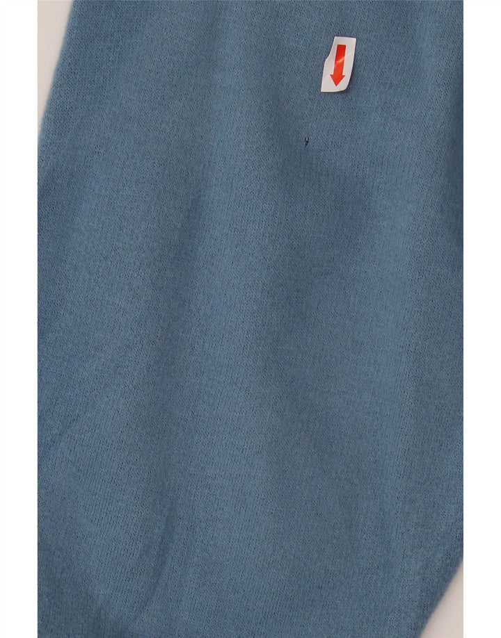 Gymnasium Herren-Strickjacke mit lockerer Passform, mittelblaues Acryl