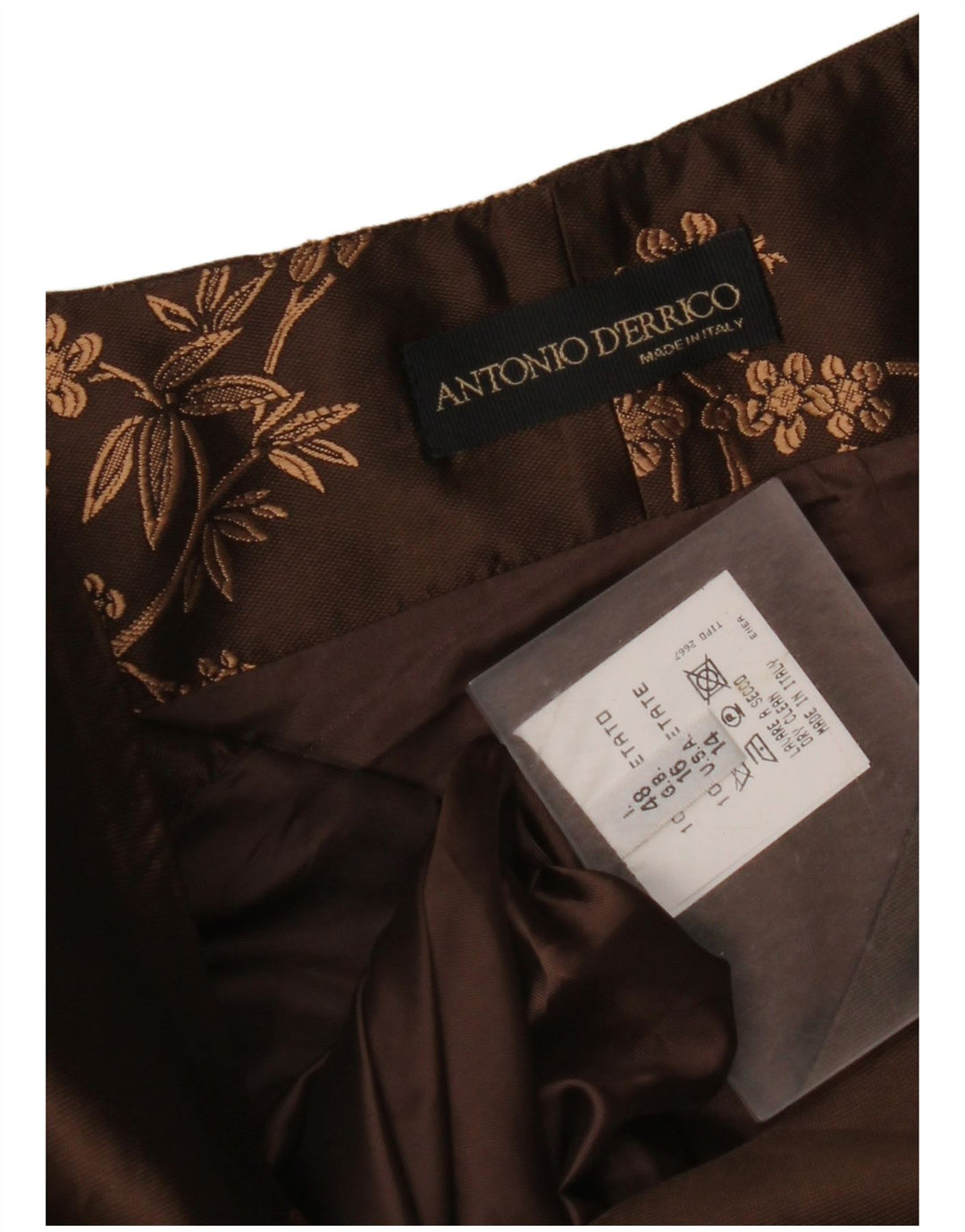 ANTONIO D'ERRICO Damen Crop Bluse Top UK 16 Large Brown Floral