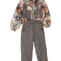Vintage Herren Skioverall mit abstraktem Muster, groß, Grau