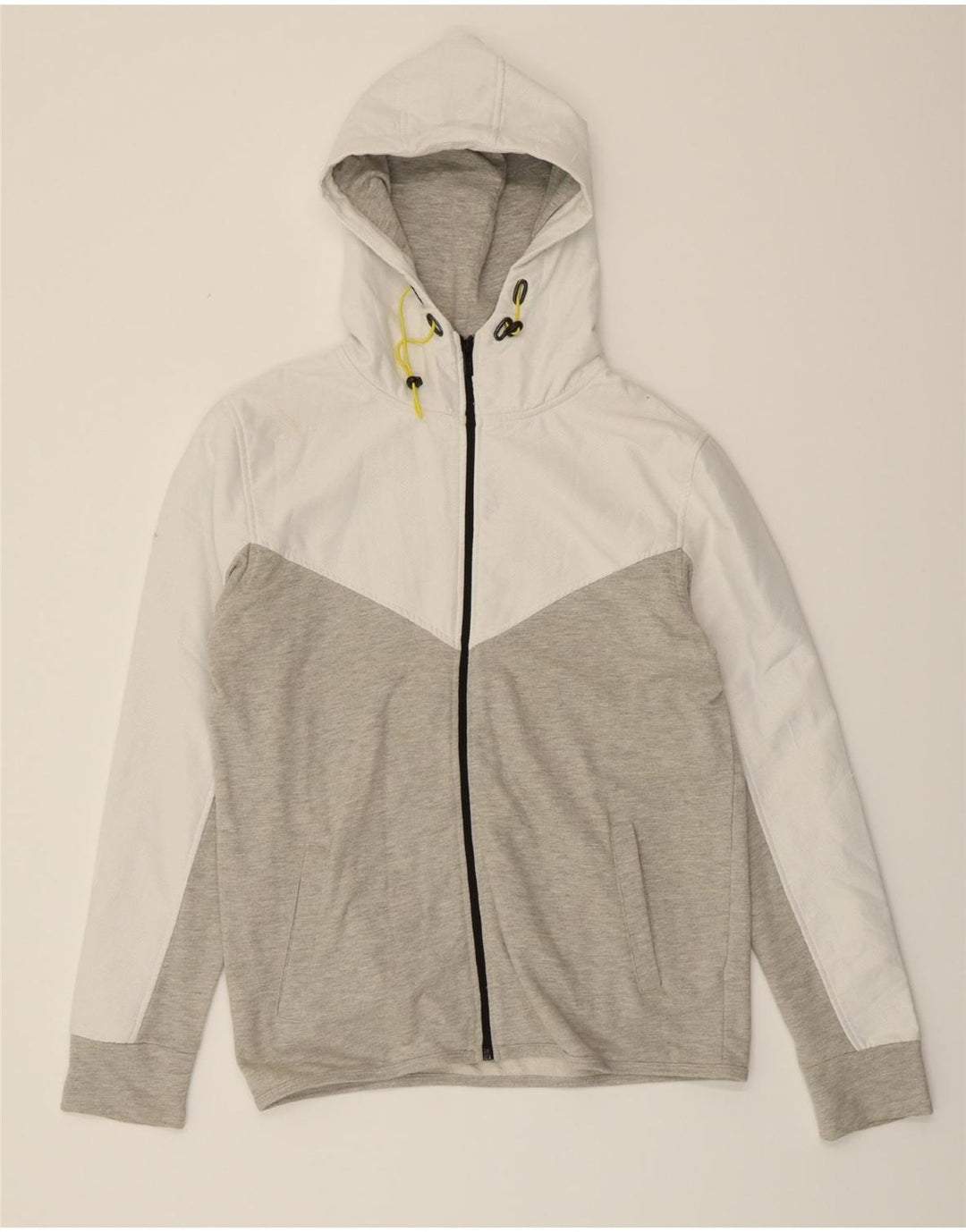 CHARRO Mens Zip Hoodie Sweater Medium Grey Colourblock Acrylic Vintage Charro and Second-Hand Charro from Messina Hembry 