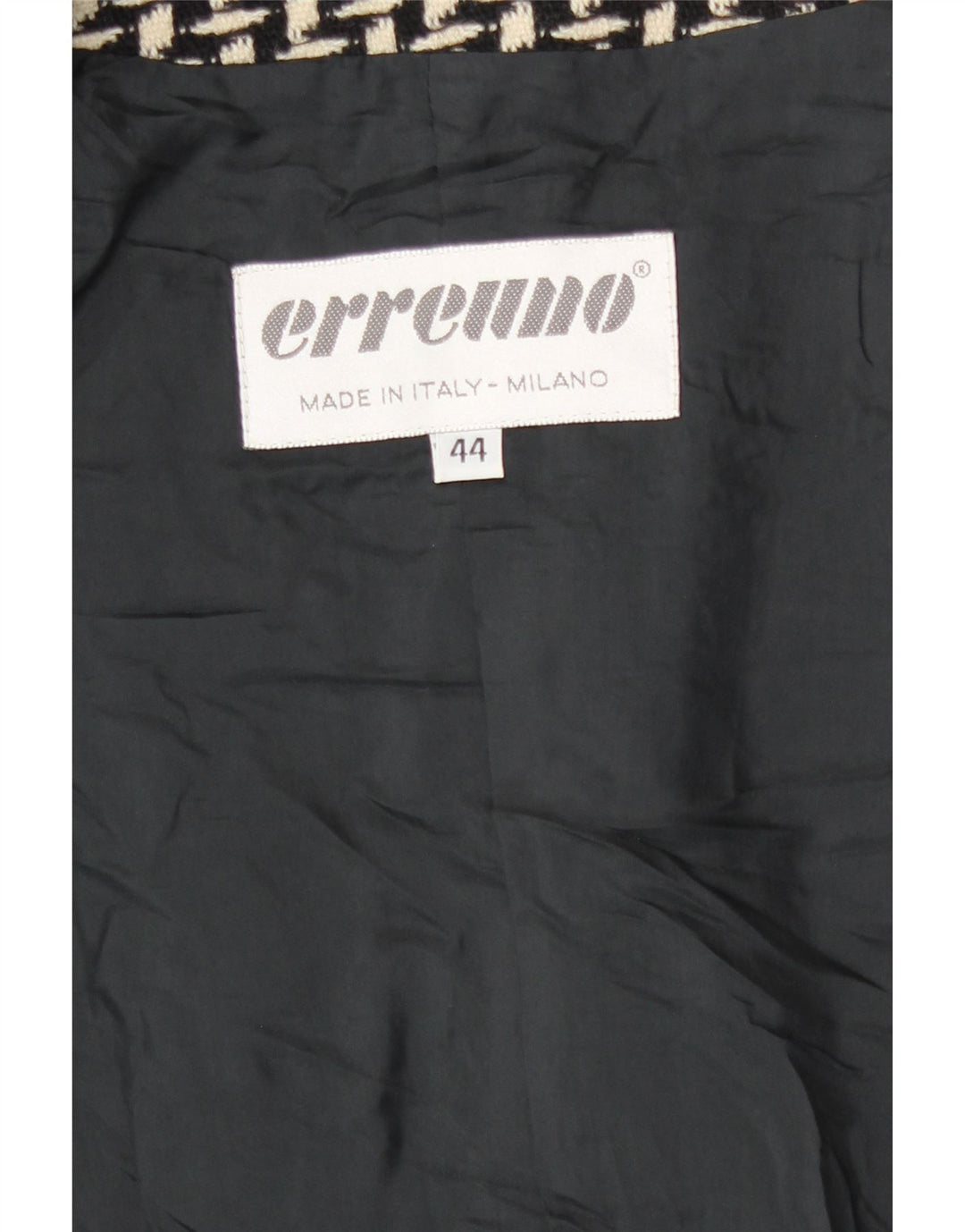Erreuno Damen Longline-Blazer mit abstraktem Muster IT 44 Mittelschwarz