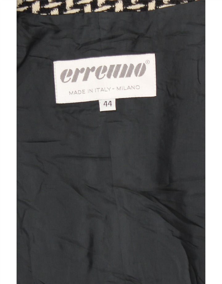 Erreuno Damen Longline-Blazer mit abstraktem Muster IT 44 Mittelschwarz