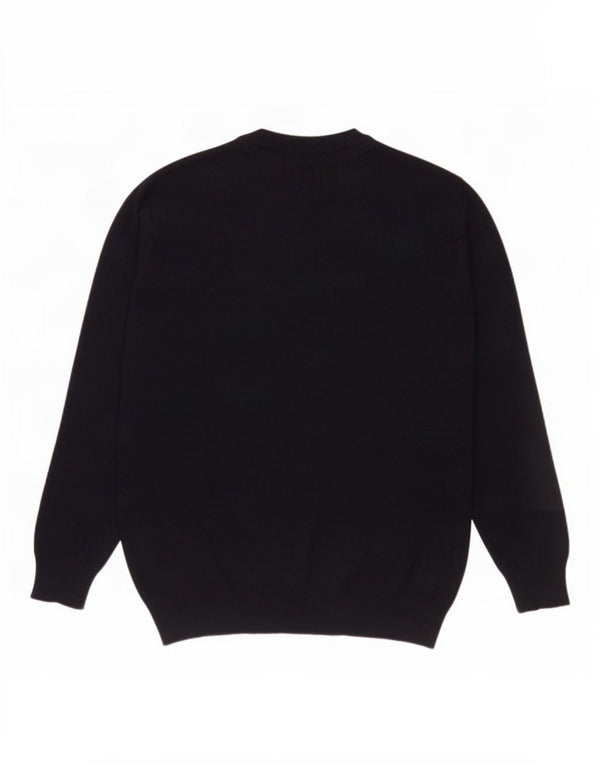 Pierre Cardin Womens V-Neck Jumper Sweater UK 14 Medium Navy Blue Acrylic