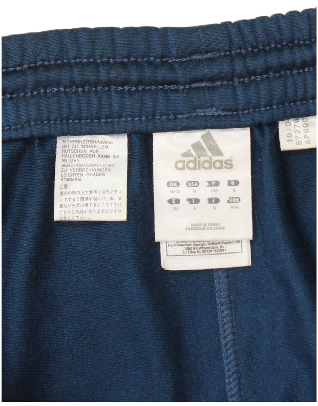 Adidas Herren-Trainingshose UK 40/42 Mittelblaues Polyester