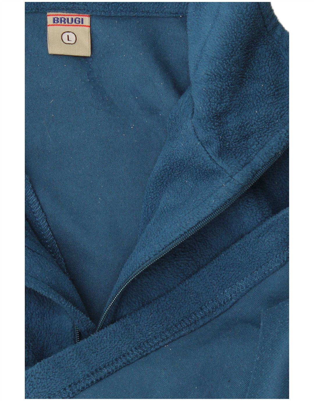 Brugi Herren-Fleecepullover mit Reißverschluss am Hals, Größe L, Blau