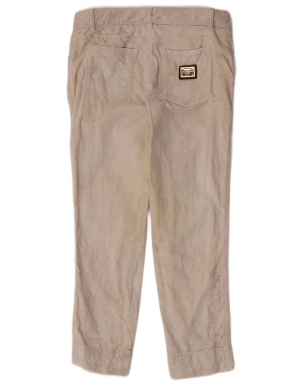 Dolce & Gabbana Damen Tapered Cordhose IT 42 Medium W28 L27 Beige