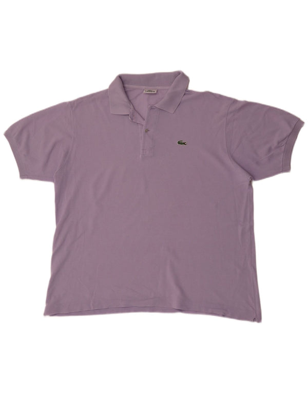 Lacoste Herren Poloshirt Größe 6 XL Lila Baumwolle