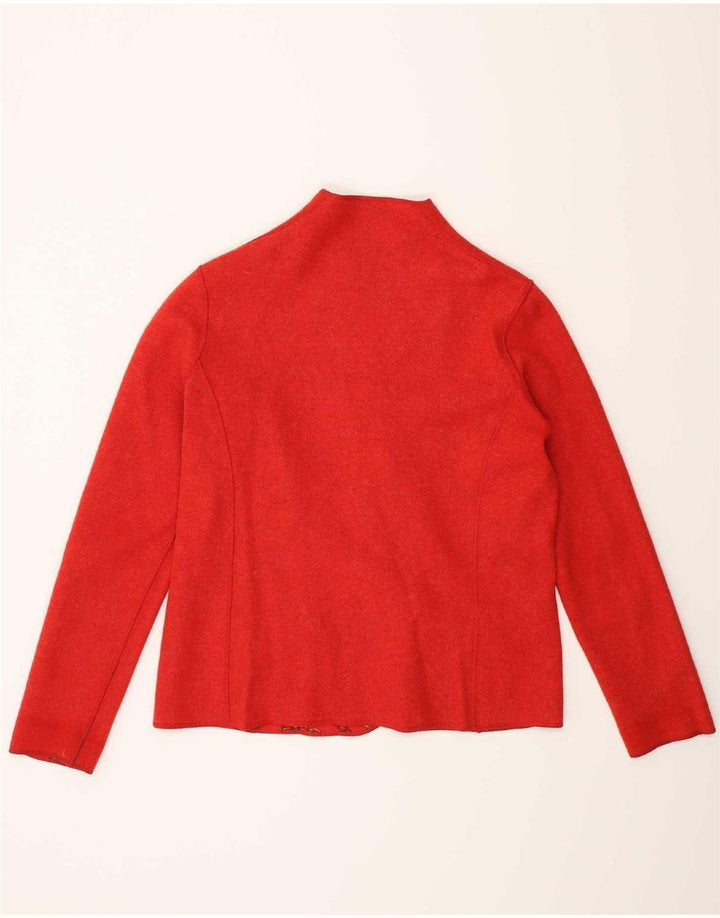 Vintage Damen-Blazer mit abstraktem Muster, wendbar, Gr. 14, Mittelrot