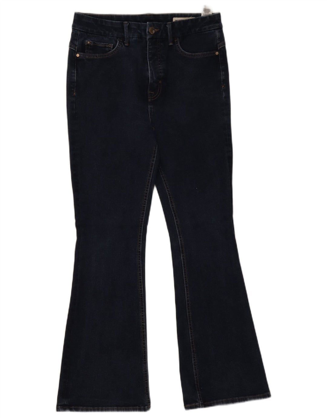 Marks & Spencer Damen Schlagjeans UK 12 Mittel W28 L27 Marineblau Baumwolle