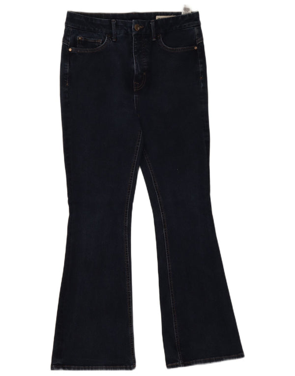 Marks & Spencer Damen Schlagjeans UK 12 Mittel W28 L27 Marineblau Baumwolle
