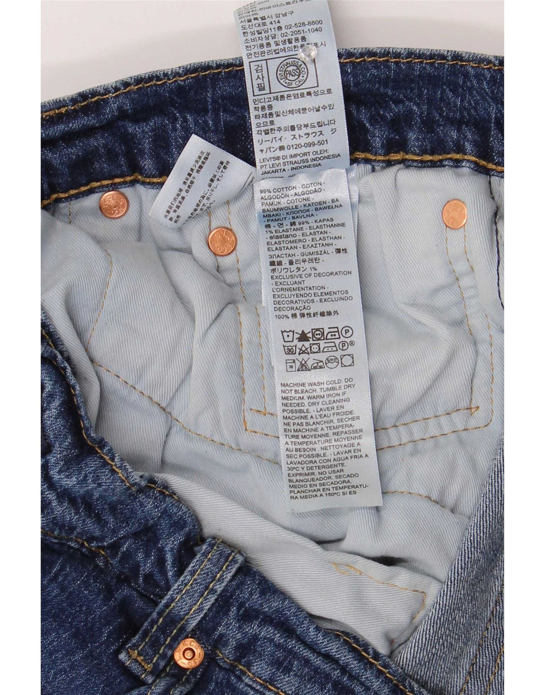 Levi's Herren 502 Tapered Jeans W44 L27 Blaue Baumwolle