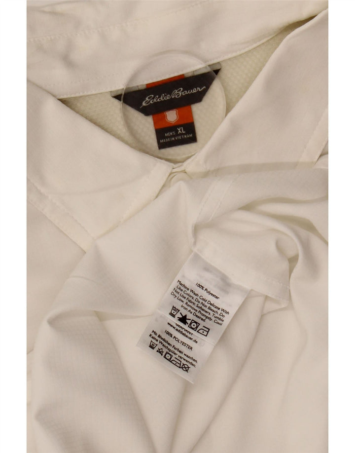 EDDIE BAUER Herren Kurzarmhemd XL Weiß Polyester