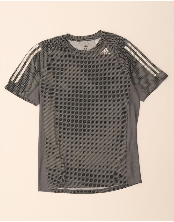 ADIDAS Mens Climacool T-Shirt Top Small Grey Spotted Vintage Adidas and Second-Hand Adidas from Messina Hembry 